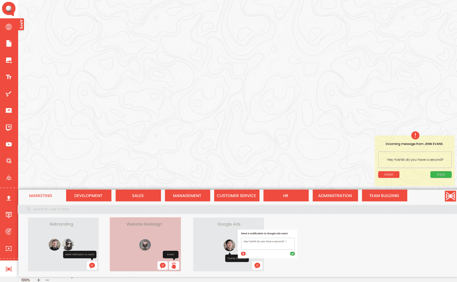 Interactive environment with avatars