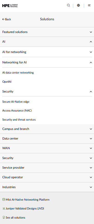 Juniper Networks Navigation Redesign